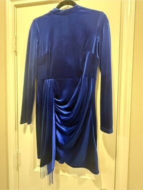 bebe | Dresses | Bebe Size Small Clair Royal Blue Mini Dress Lace Long Sleeve